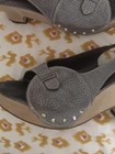 MAX STUDIO Pebbled Upper Open Toe Wedge W/Instep Strap &Gold Stud Accent SZ.10 — photo 7