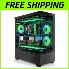 Type-C ATX Case, Full Tower with 6 ARGB Fans, Dual Glass