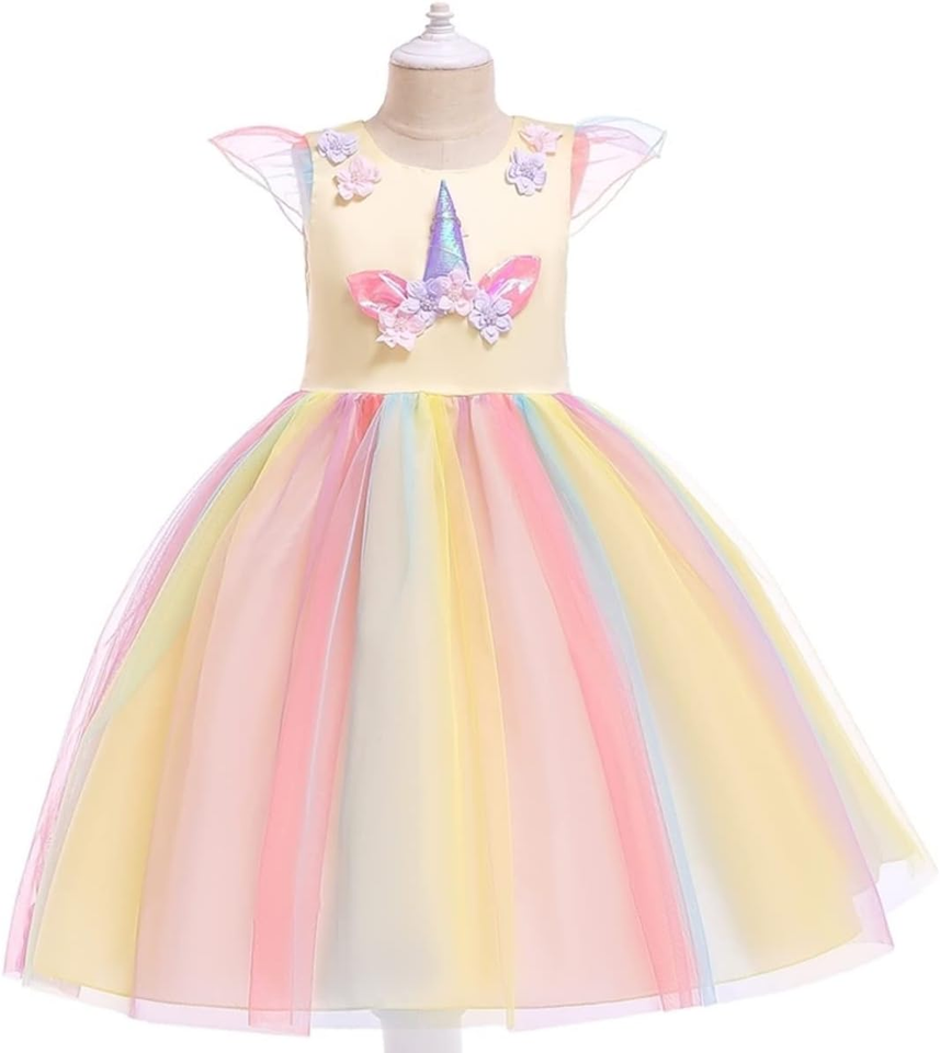 Unicorn Princess Dress Tutu Formal Wedding Birthday Party Formal Dress
