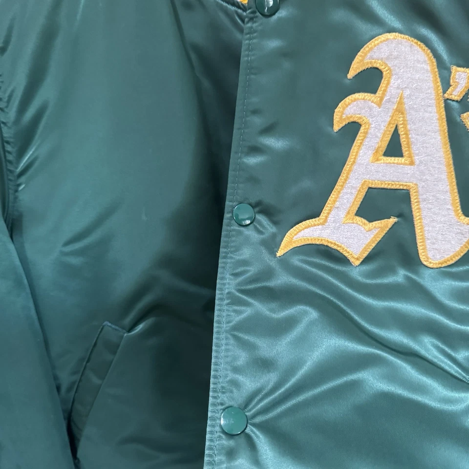 Jaqueta Oakland A's Cetim Starter Vintage Coleção Diamante Adulto Tamanho M - Imagem 3 de 4