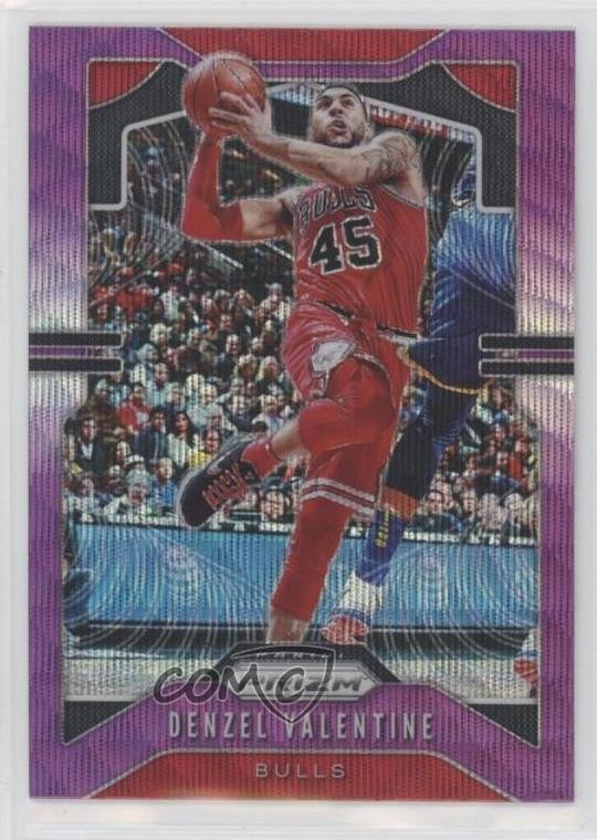 2019-20 Panini Prizm Purple Wave Prizm Denzel Valentine #66 ii1