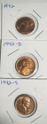 1942 PDS Lincoln Wheat Copper Red Cent Uncirculated 3 Coin Set