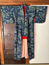 1950's Vintage Japanese KIMONO Kimono Gown Robe Antique ,length 146cm 57.4inch