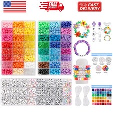 3960pcs Pony Beads for Friendship Bracelet Making Kit 48 Colors Kandi Beads S...