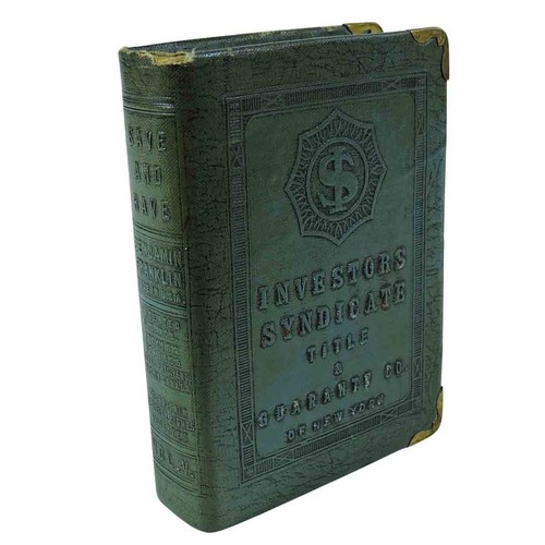 Investors Syndicate Coin Book Bank Metal & Leatherette NO KEY Vintage