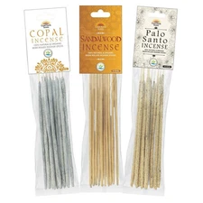 Set of 3 100% Natural and Organic Resin Rolled Incense Sticks | 3 Variety Scents