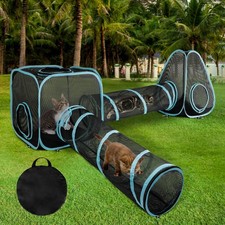 9.45FT Outdoor Cat Enclosures Portable Cat Playhouse, Pop Up Cats Tent with 3...