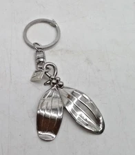 Michael Aram Holly Berry Keychain Silvertone Metal Keyring Logo KeyTag Gift