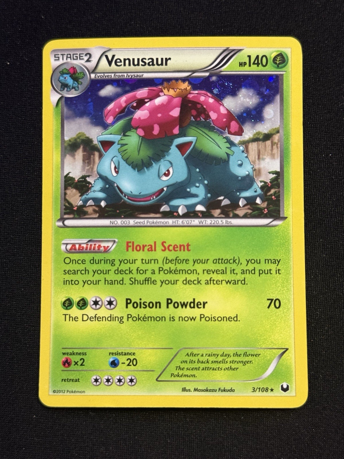 Venusaur #3/108 - Pokémon TCG - Dark Explorers - Cosmos Holo - Rare - NM
