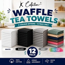 Paquete de 12 toallas de té gofres de algodón 45x65 cm 4 colores