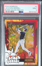 2024 Panini Donruss Jackson Merrill Bomb Squad Red Ice  RC 52 /149 PSA 9