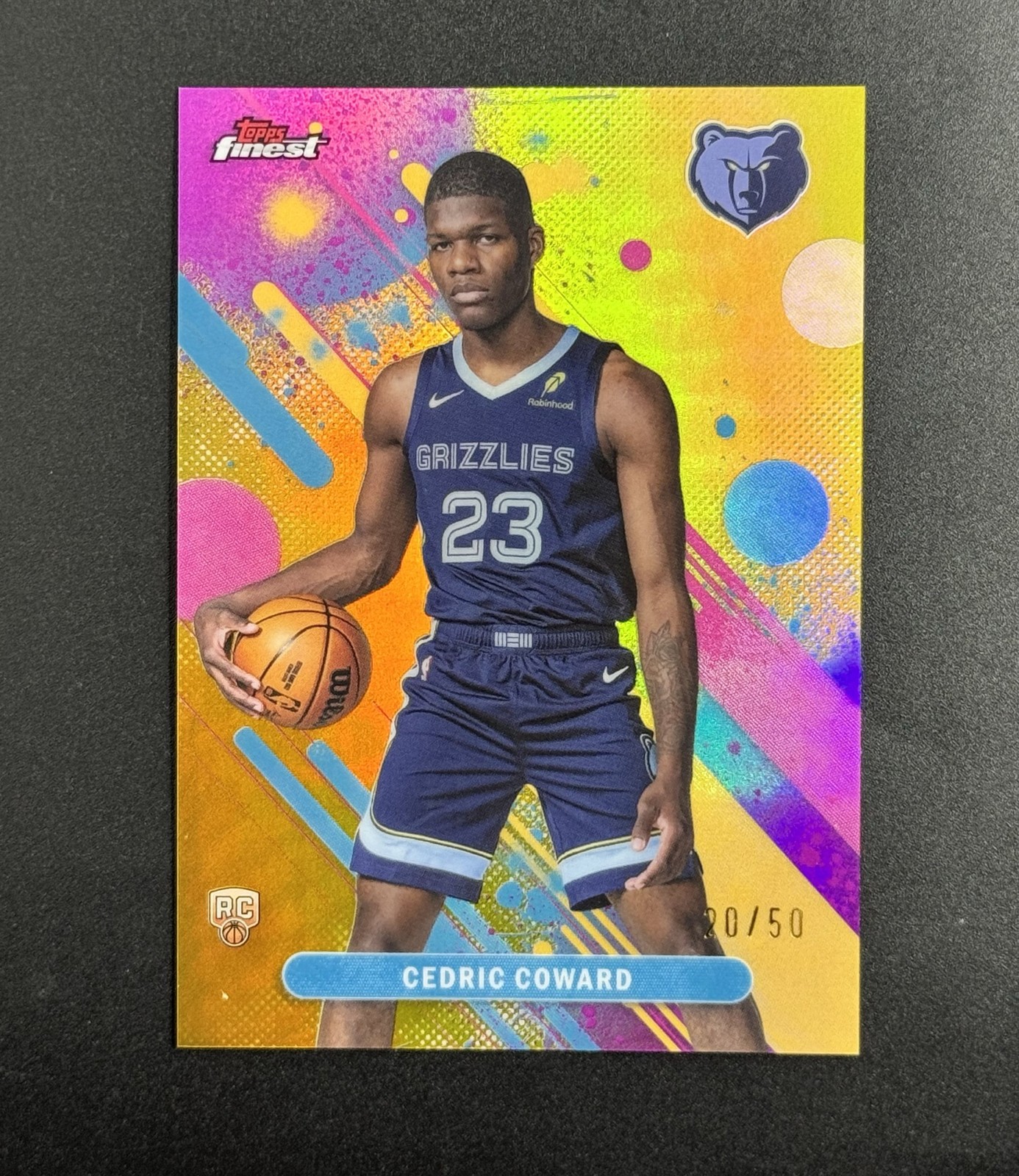 2025-26 Topps Finest Cedric Coward #11 Common Gold /50