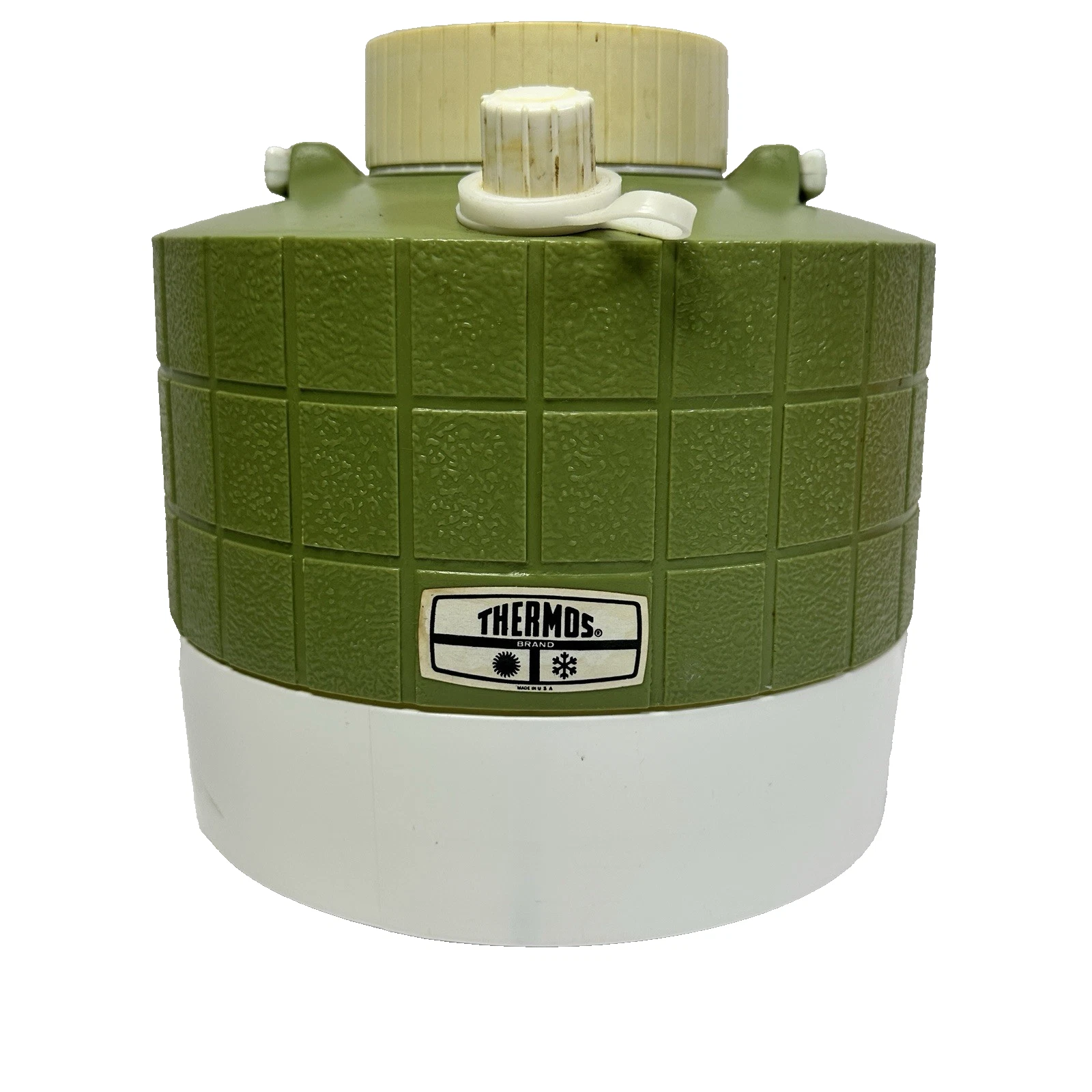 Vintage Green Thermos 1 Gallon Water Cooler Beverage Picnic Jug Plastic Retro