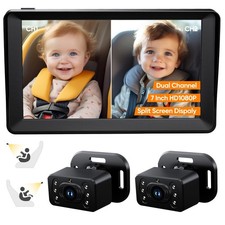 Baby Car for 2 - 7 Inch HD1080P Split Screen Baby Monitor with Dual Backseat ...