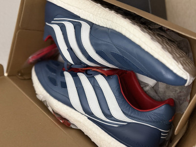 Adidas Predator Precision UltraBoost TR Soccer Shoes Blue Grey White Red CM7913 