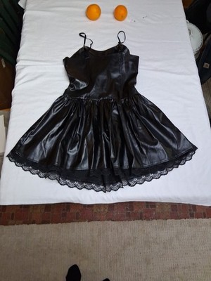 Black Faux Leather Dress Frontal Laces