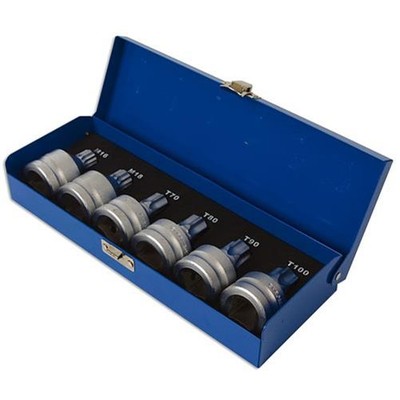 Laser Werkzeuge Tamperproof Spline & Star Stecknuss Bit Set 3/4''D 6Stk 3815