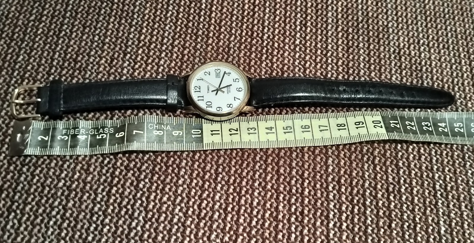 Timex Indigo Analog Watch WR30m-Leather Upper Buckle Band, Stainless Steel Back