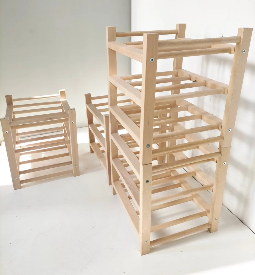 Set 4 Cantinette IKEA HUTTEN legno porta bottiglie (tot.36) usato buono stato - Immagine 4 di 4