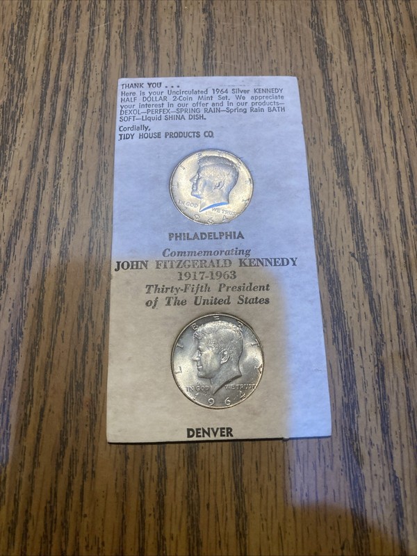 1964 P & D Kennedy Half Dollar Tidy House Set Flashy Coins some toning 
