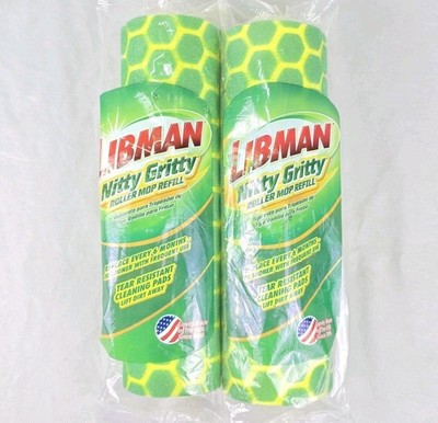 Libman #02011 Nitty Gritty 10'' Roller Mop Refill Yellow Scrubbing Sponge Mop