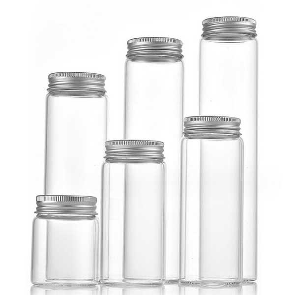 Luxury 5ml - 200ml Empty Transparent Glass Storage Bottle Al