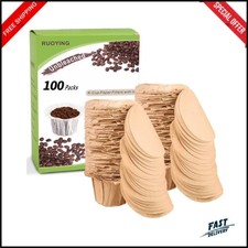 Unbleached K Cup Disposable Paper Filters with Lid for Keurig Reusable K Cup Fi