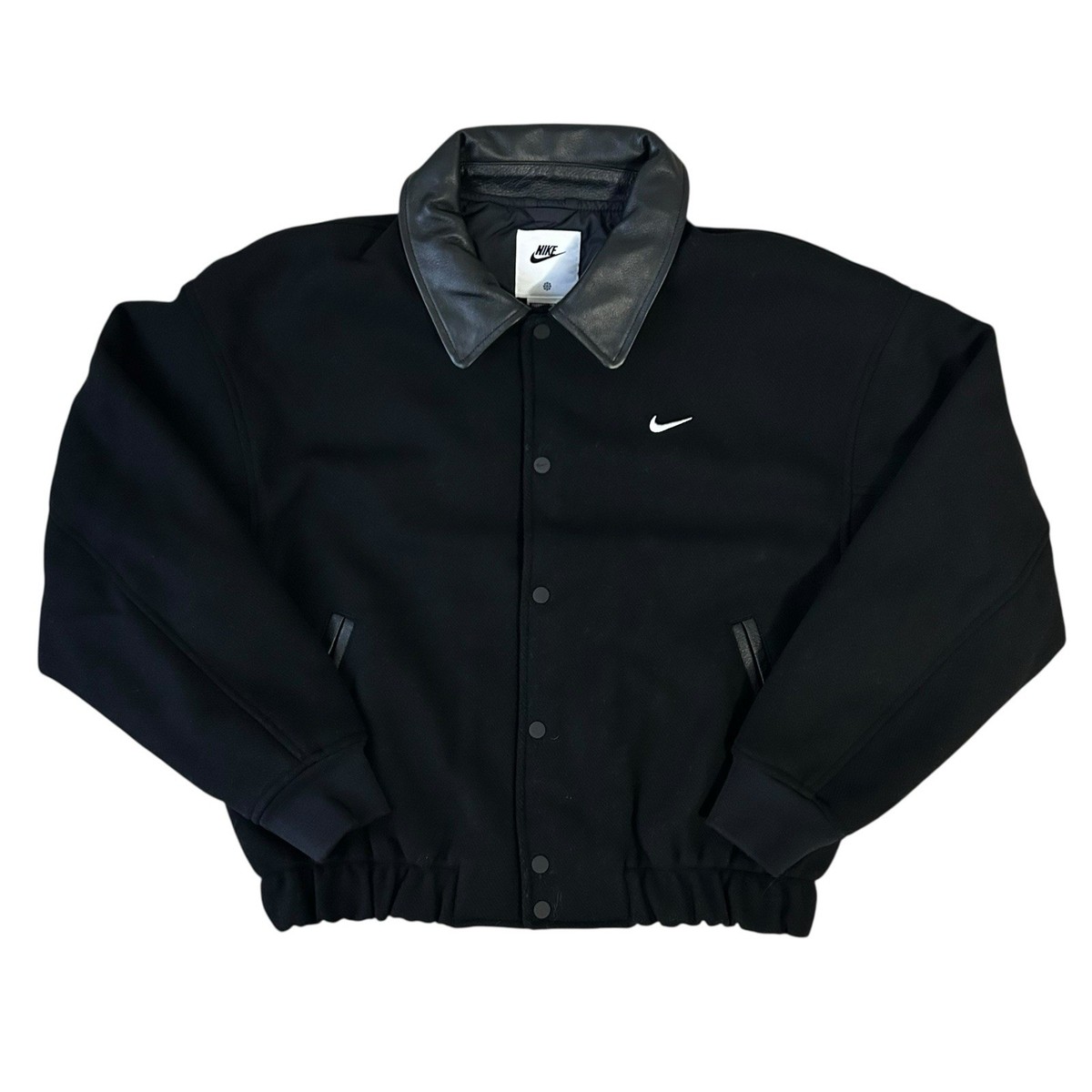 Nike Sportswear Wool Varsity Jacket Men's Size Small Black FZ1168