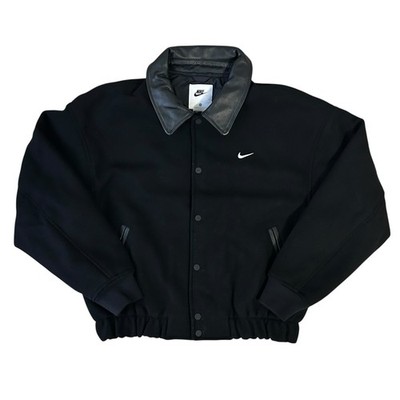 Nike Sportswear Wool Varsity Jacket Men s Size Small Black FZ1168-010 NEW