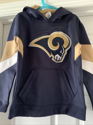 VETEMENTS Felpa con cappuccio NFL Team Apparel Rams blu oro giovanile taglia S (8)