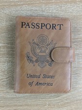 Airtag Passport Holder Cover Wallet Travel Essentials Leather Rfid Blocking Case