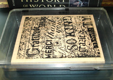 Stampin' Up! Gratuitous Graffiti Wood Block Rubber Background Stamp Thank You
