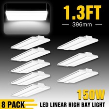 8Pack 150W LED Linear High Bay Shop Hanging Light for Garage Warehouse Workshops