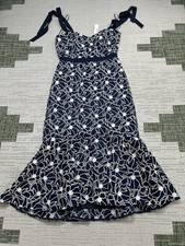 J.Crew Dress Womens 2 Blue White Floral Blouson New 