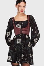 Killstar Ivory S Chorus Mini Dress Womens Square Neck Goth Alternative