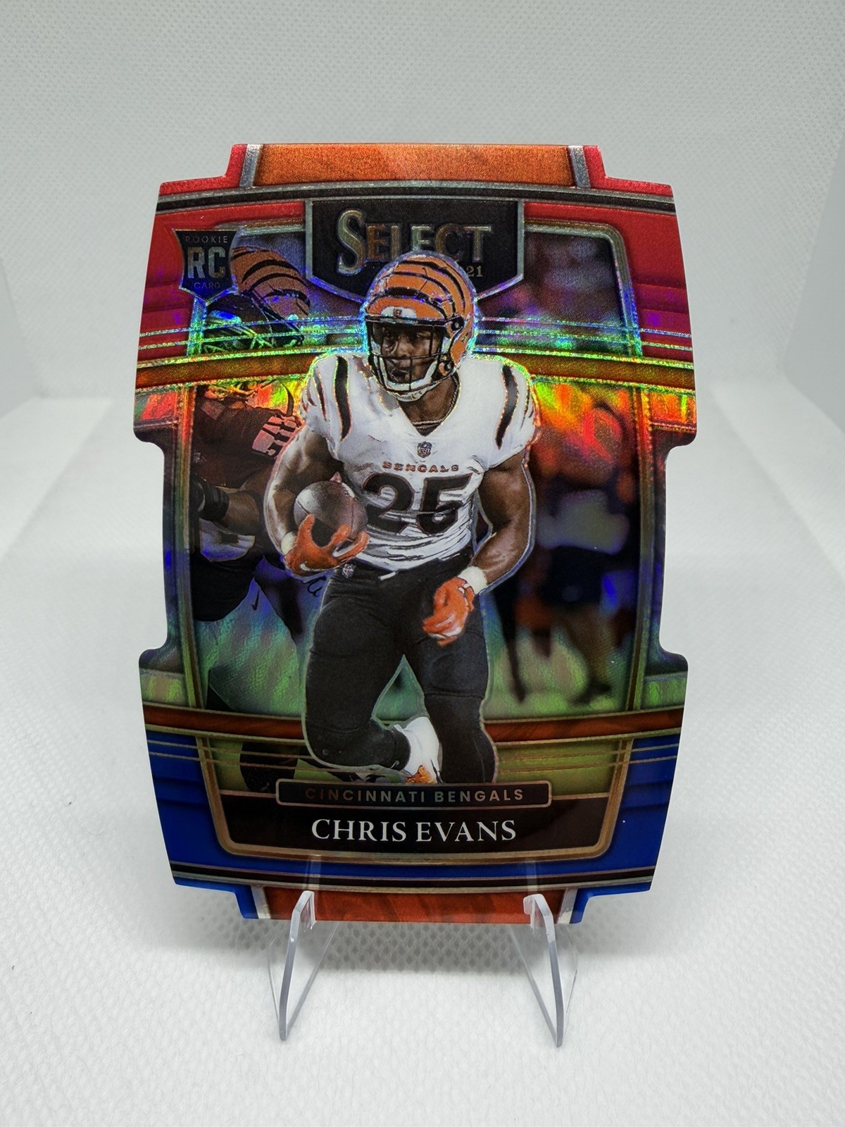 2021 Panini Select - Concourse Chris Evans #96 Red & Blue Prizm Die-Cut (RC)