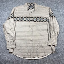 Roper Shirt Men's XL Southwestern Aztec Pearl Snap Long Sleeve Western Tan 90s