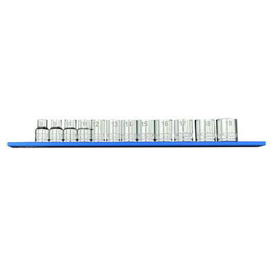 SM600VIM Tools 12 Piece 3/8 Inch Drive Metric Socket Set with 12 Inch Blue Magra