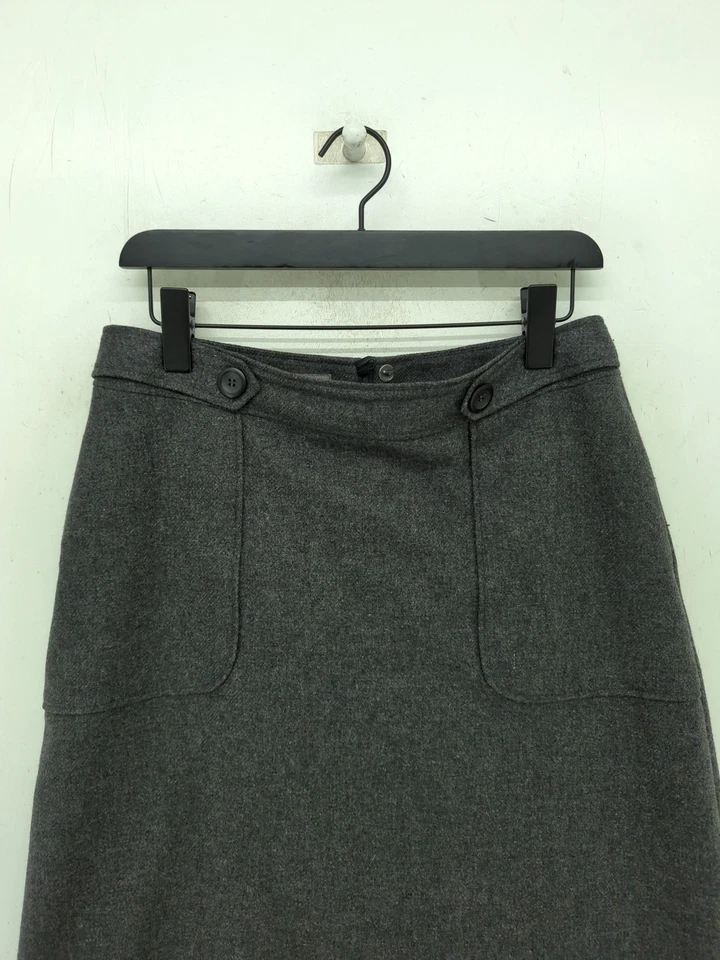 Laura Ashley Women's Midi Skirt UK 12 Grey Wool - Image 3 of 4