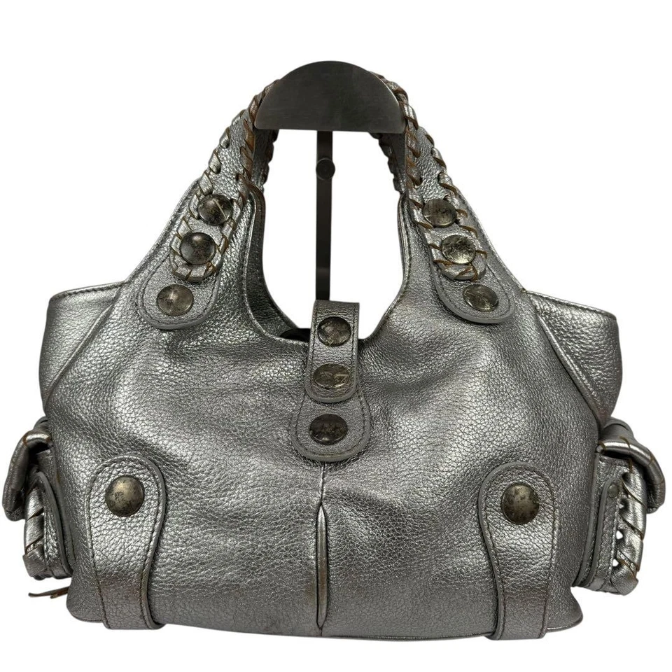 Bolso de Mano Chloe Silverado Bolso de Hombro Bolso de Hombro Cuero Plateado De Colección Foto 4 de 4