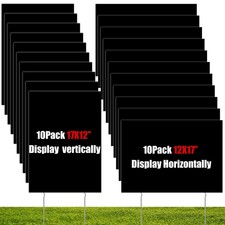 20 Pack Blank Yard Signs with Stakes Plastic Yard Lawn Sign Double Sided Corr...
