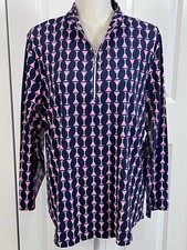 Anthony's Resort Wear 1/4 Zip Pullover Top Nylon Stretch XL (Lulu-B Made)