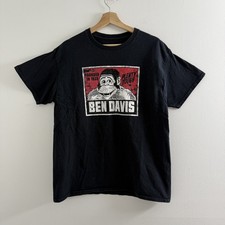 Ben Davis Black Graphic Logo T-Shirt Workwear Monkey Men's Size L 100 Cotton