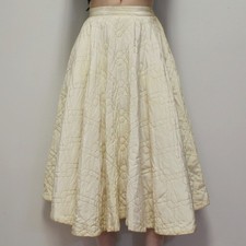 Vintage 50s Quilted High Waisted Circle Skirt