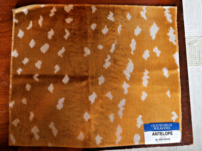 New SCALAMANDRE FABRIC SAMPLE  Old World Weavers ANTELOPE Tawny 12'' x 14''