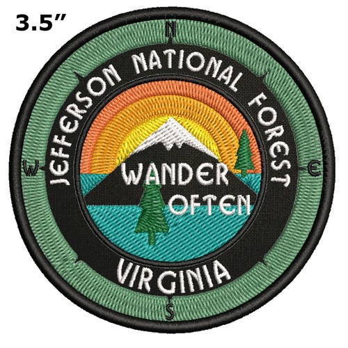 JEFFERSON National Forest Patch Embroidered Ironon Applique Nature