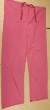 Fashion Seal salmon pink women's drawstring scrub bottoms size M 29L