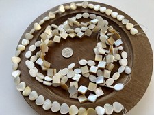 4.3 Oz White Mother of Pearl Shell MOP Mixed Shapes Sizes Beads Jewelry Making