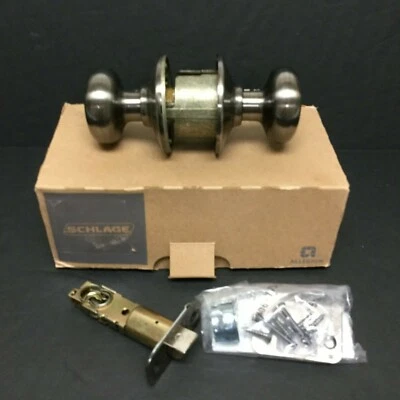 Schlage Plymouth Passage Latch Door Handle Knob, F10 PLY 620 Antique Pewter