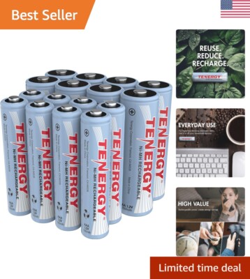High Drain Rechargeable NiMH Batteries Combo: AA 2500mAh & AAA 1000mAh - 8-Pack
